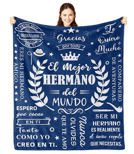 fifbird Regalo Hermano, Cadeaux pour from/Sister in Spanish, Regalos de Cumpleaños/Graduación/Navidad Hermano, Regalos para Hermano Manta, Big Gifts Couvre-lit 203,2 x 152,4 cm