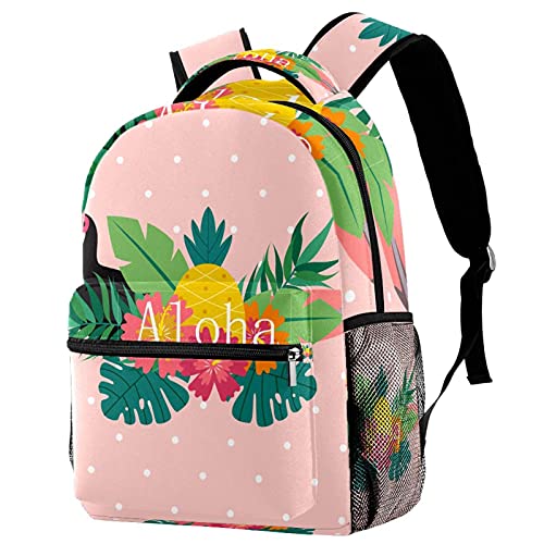 Sac à dos étudiant feuilles tropicales pour la rentrée des classes