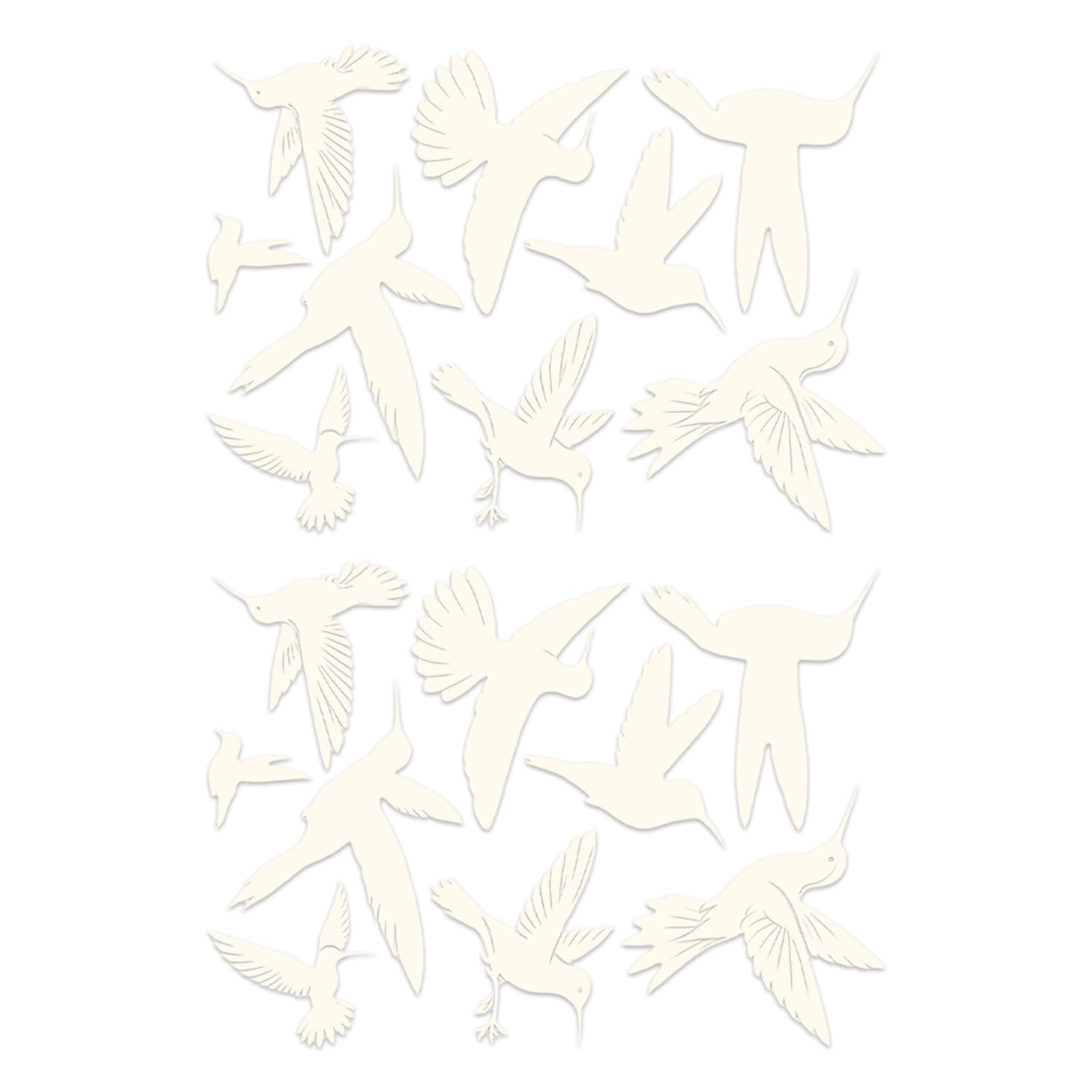 Hummingbird Window Decals for Bird Strikes, Window Clings with Static Adhesive, Frosted UV Reflective Glass Stickers for Outdoor Use, Save Birds from Collisions, Home Decor White 2pcs