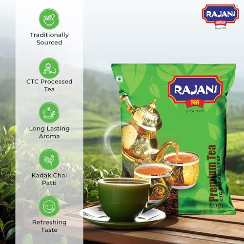 Image of RAJANI Premium Broken Tea Powder (250gm), Pure Assam CTC Process Kadak Chai Patti | Rich Flavoured Premium Black Tea Powder with Strong & Refreshing Aroma