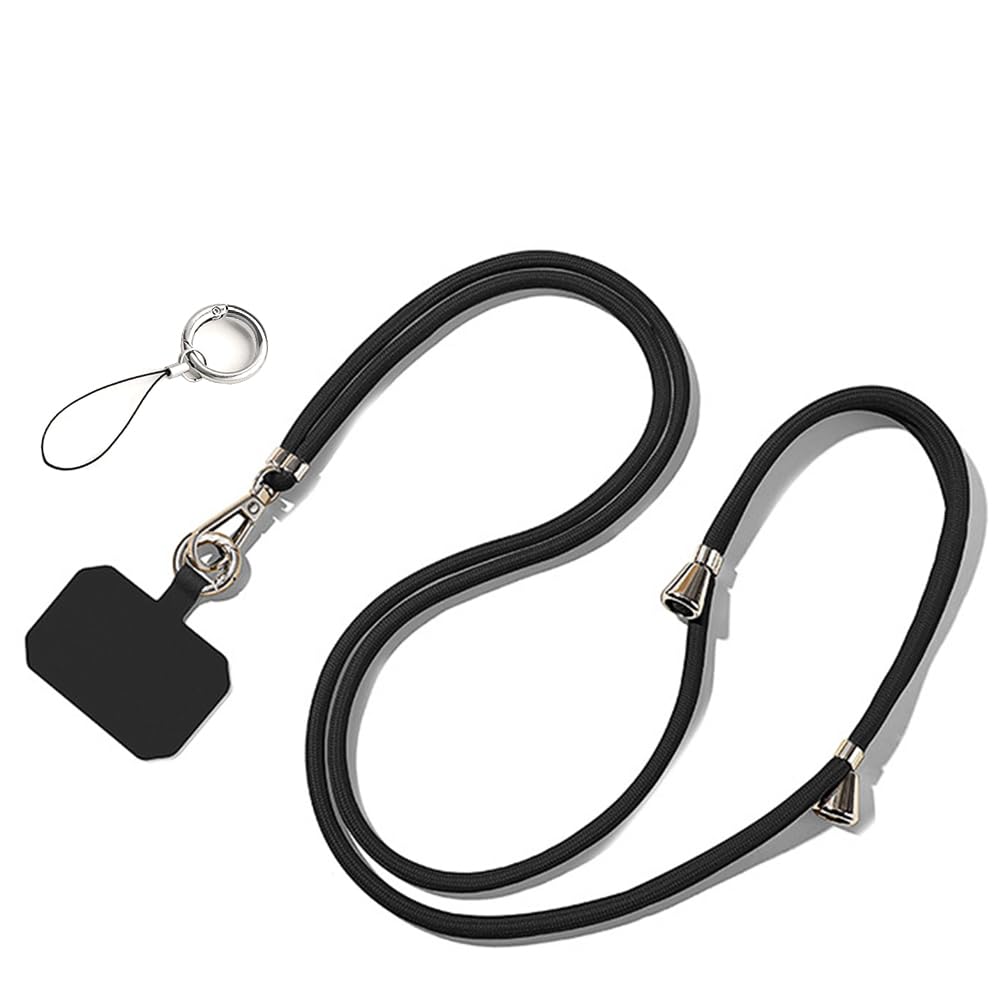 Senlinlu Unisex Black Phone Lanyard, Crossbody Phone Lanyard, Adjustable Universal Cell Phone Cord Strap, Compatible With Most Smartphones And Cases
