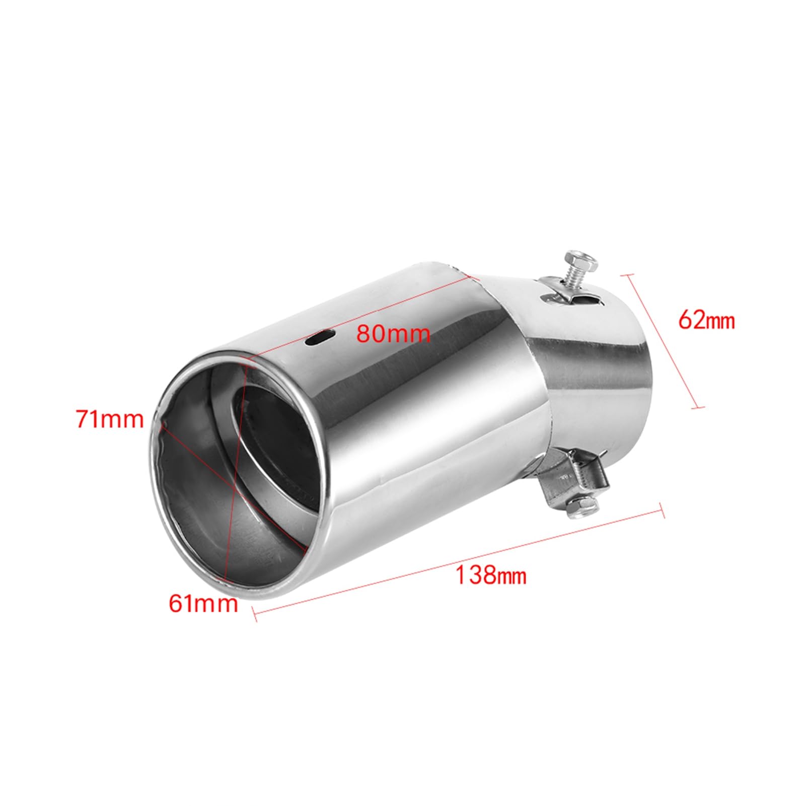 Rura wydechowa Tłumik rury wydechowej Tył ze stali nierdzewnej Odpowiedni do samochodów z zakrzywioną rurą wydechową o średnicy 38 mm do 53 mm