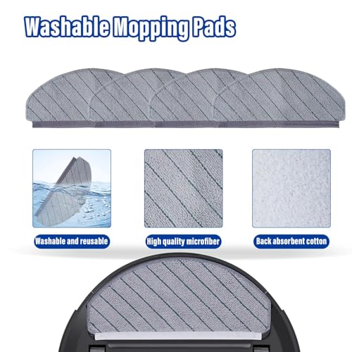 Image of Replenishment Kit, Replacement Parts Compatible with Ecovacs N20 Pro /N20 Robot, 2-Pack Wet Mop Pads Compatible with Ecovacs Deebot N20 - Reusable Microfiber Cleaning Cloths (N-20 Mop)