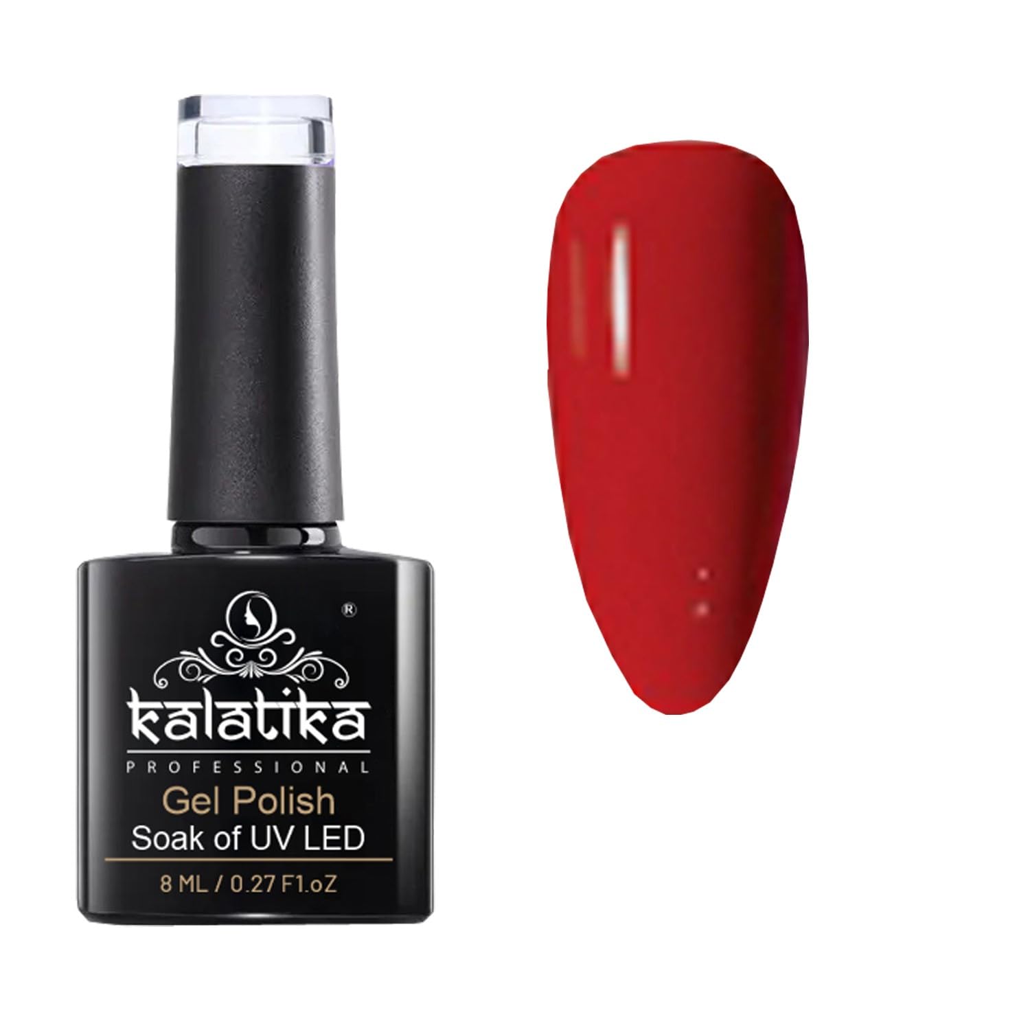 KALATIKA UV LED Soak Of Gel Nail Polish, Glossy Finish Gel Nail Polish, Nail Polish | 8 ML Gel Polish (Red-22)