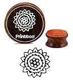 Printtoo Floral Mandala Design Holz Rubbber Stempel Runde Tagebuch Karte Block-5 Zoll