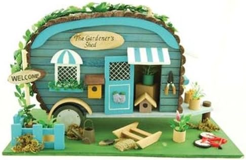 Wooden Camper Birdhouse, Gardeners Shed, 12-inch