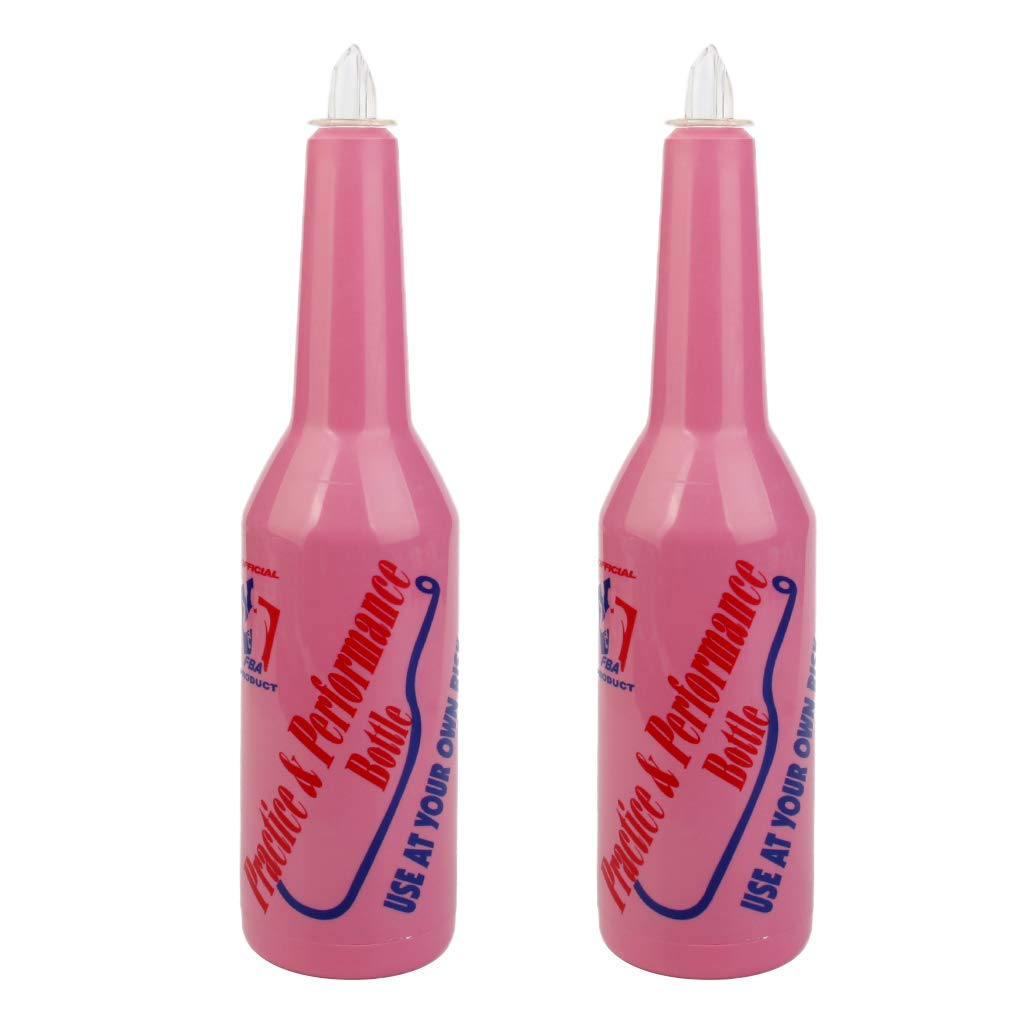 joyMerit 2pcs Flair Bartender Practice & Performance Bottle, Pink (Random Color Cap)