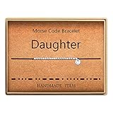 Mother and Daughter Morse Code Bracelet Initial C Disc Charm Morse Code Bracelet Beads on Adjustable...