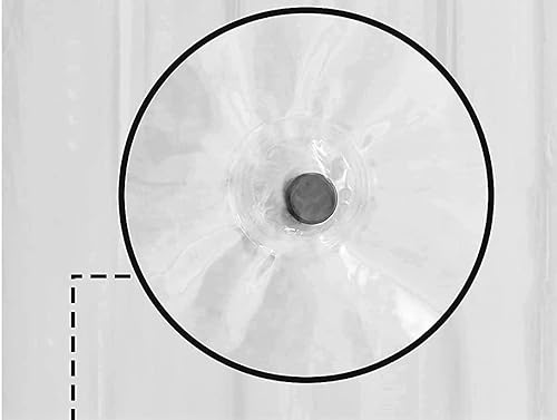 Miniatura 8 de Cortina de ducha de calibre 3, cortina de ducha de vinilo de 70 x 72 pulgadas con ojales metálicos inoxidables y 3 pesos magnéticos, sin olor y
