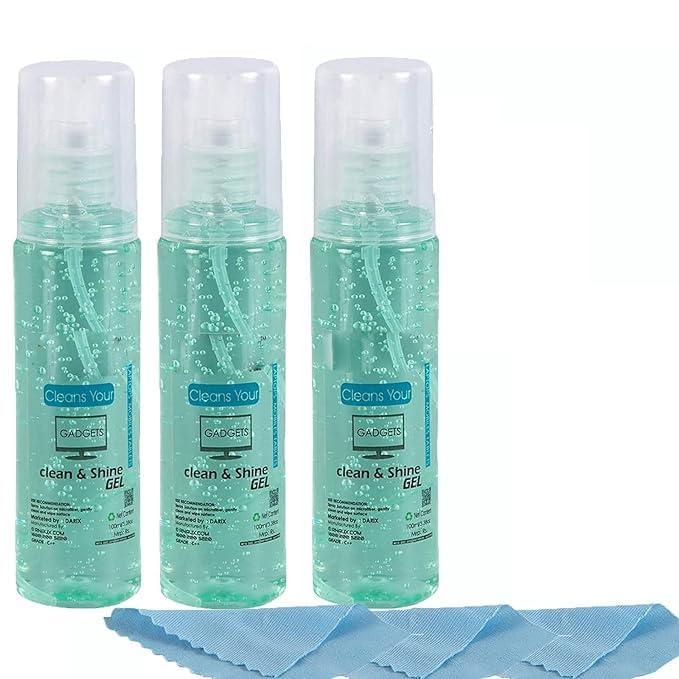 Darix Screen Cleaner, Laptop Cleaning kit, Cleaner kit, LCD Cleaning kit Solution Spray Fluid Gel Multi-Purpose for Mobile Laptop/Desktop, Camera Lens, LCD Display 100 ml (Pack of 3) Darix Screen Cleaner, Laptop Cleaning kit, Cleaner kit, LCD Cleaning kit Solution Spray Fluid Gel Multi-Purpose for Mobile Laptop/Desktop, Camera Lens, LCD Display 100 ml (Pack of 3)