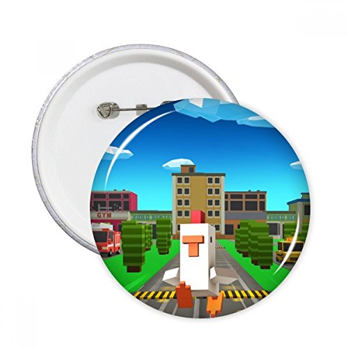 Pins Badge Bouton ChickenGo : lot de 5 pièces multicolores XL au design pixel unique