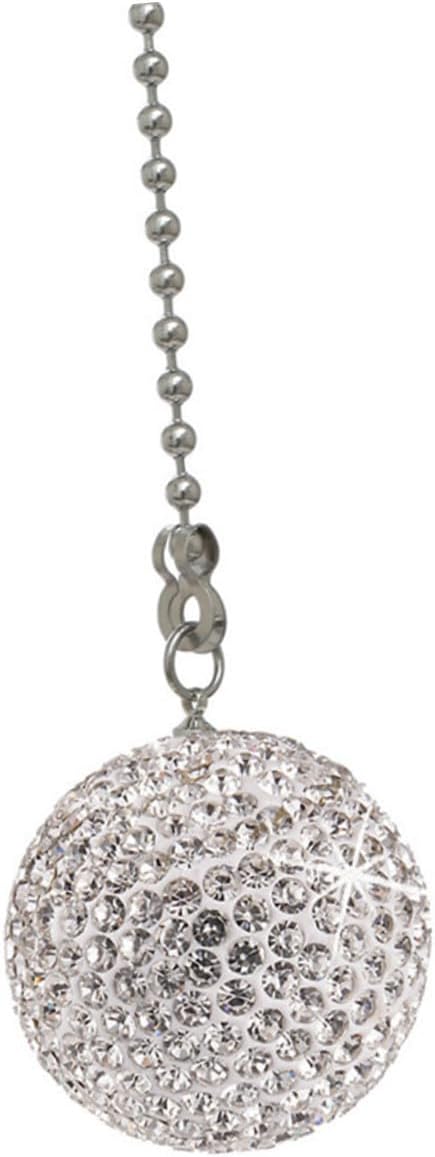 Homoyoyo Stainless Steel Ceiling Fan Pull Chain Chandelier Chain Rhinestone Balls for Easy Control