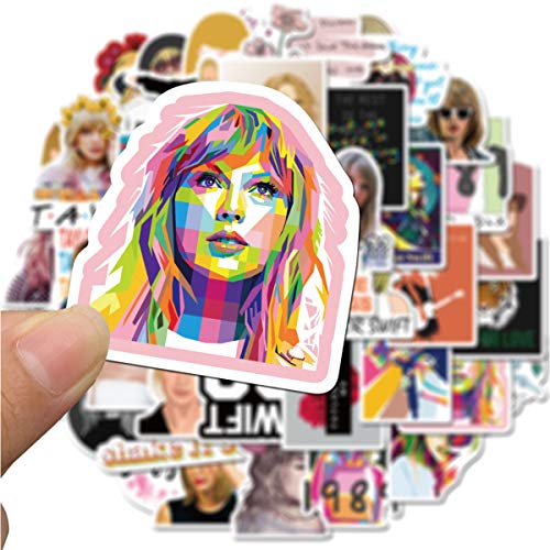 Embalagem de adesivos Superstar Singer Taylor Swift 【50 peças】 para laptop e garrafa de água, bonito