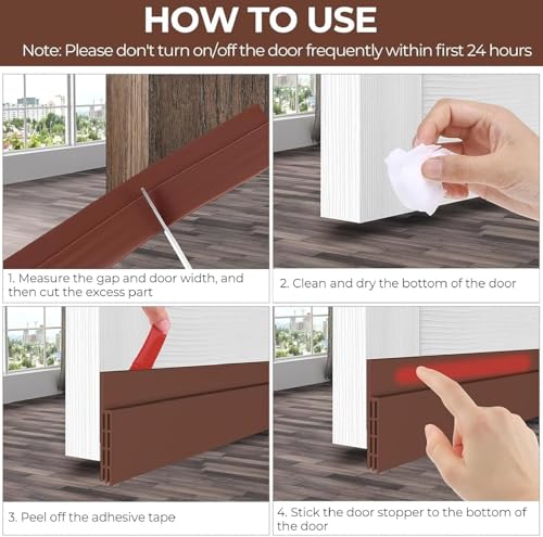 Image of NORIQSilicone Self Adhesive Door Bottom Sealing Strip Guard for Home Door Protector for Home from Dust, Insects, Waterproof, Soundproof Door Seal, Door Air Blocker 1 Meter (1 Meter, Brown)