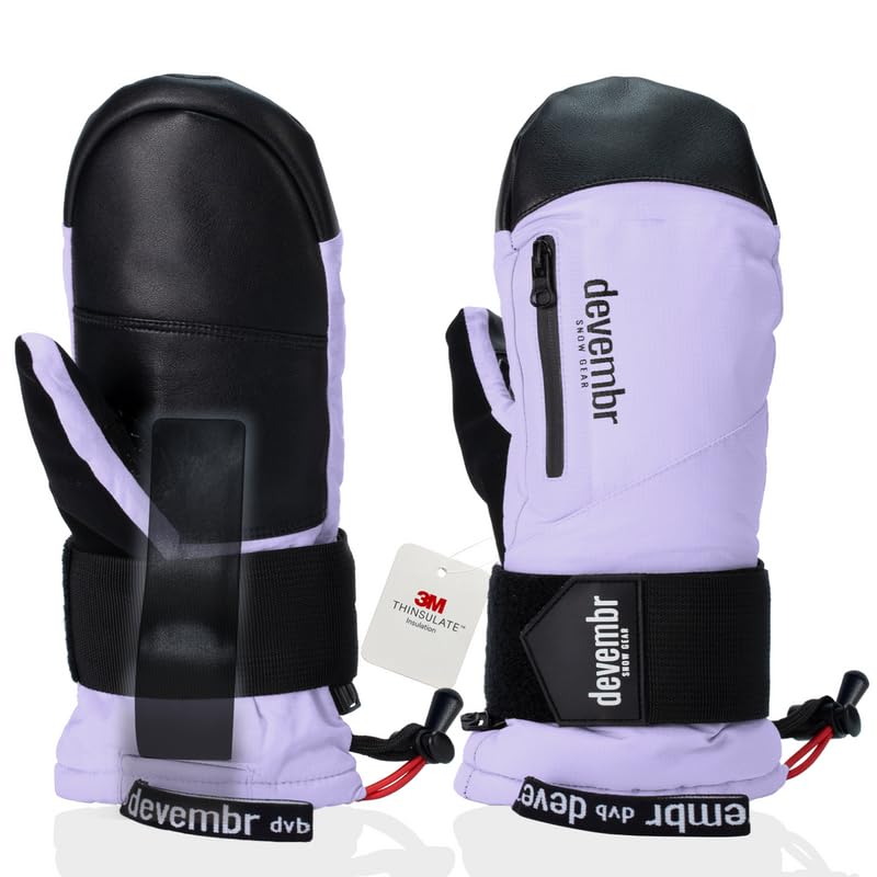 Manoplas de esquí impermeables devembr con muñequeras para evitar lesiones y manos frías