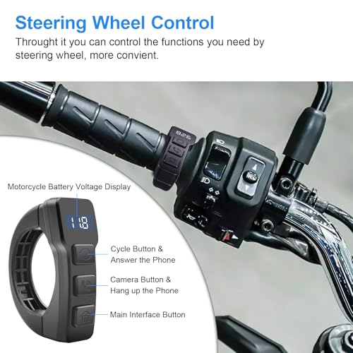 Image of 5.5 inch Motorcycle CarPlay (Includes 128G SD) with Dual Dash Cam, HD Touch Screen, Wireless Android Auto, Waterproof, TPMS, GPS Navigation, Bluetooth, Siri /Google Assistant, Remote Control
