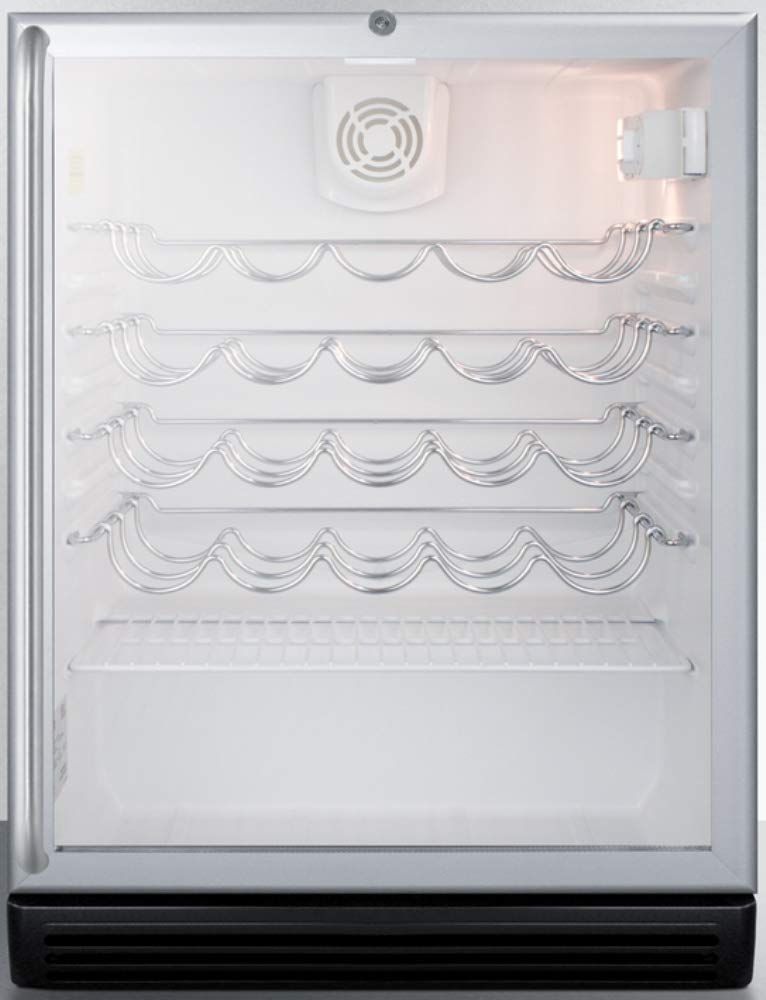 Summit SWC6GBLSHADA Wine Chiller Beverage Refrigerator, Glass/Black