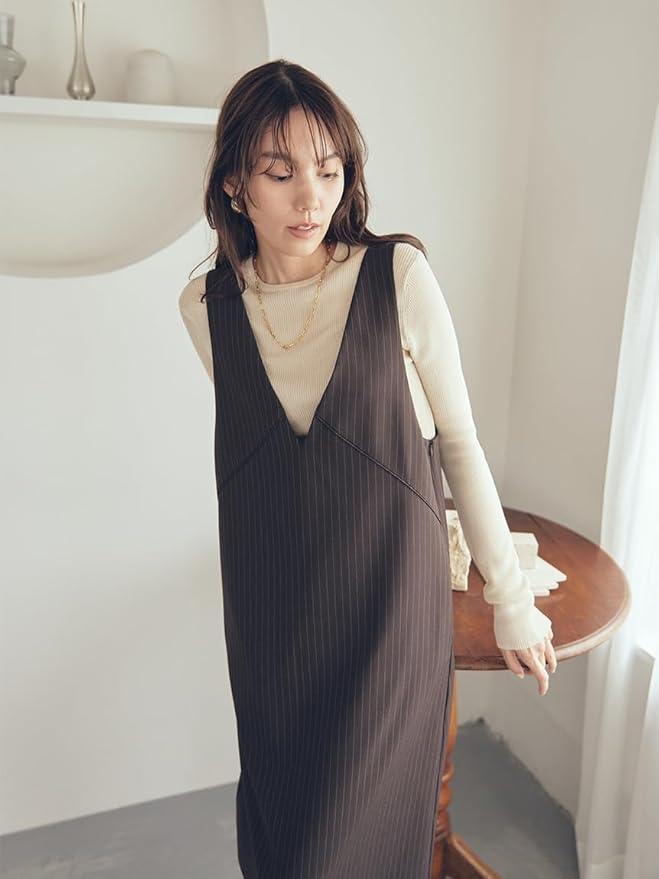 Amazon.co.jp: [ミラオーウェン] クルーネックニット×Aラインキャミ