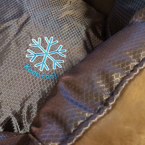 ThermoSwitch Santorini orthopädisches Hundebett – isolierendes Wendebett mit Memory Foam, druckentlastend & beidseitig nutzbar für Sommer & Winter (Braun, M)