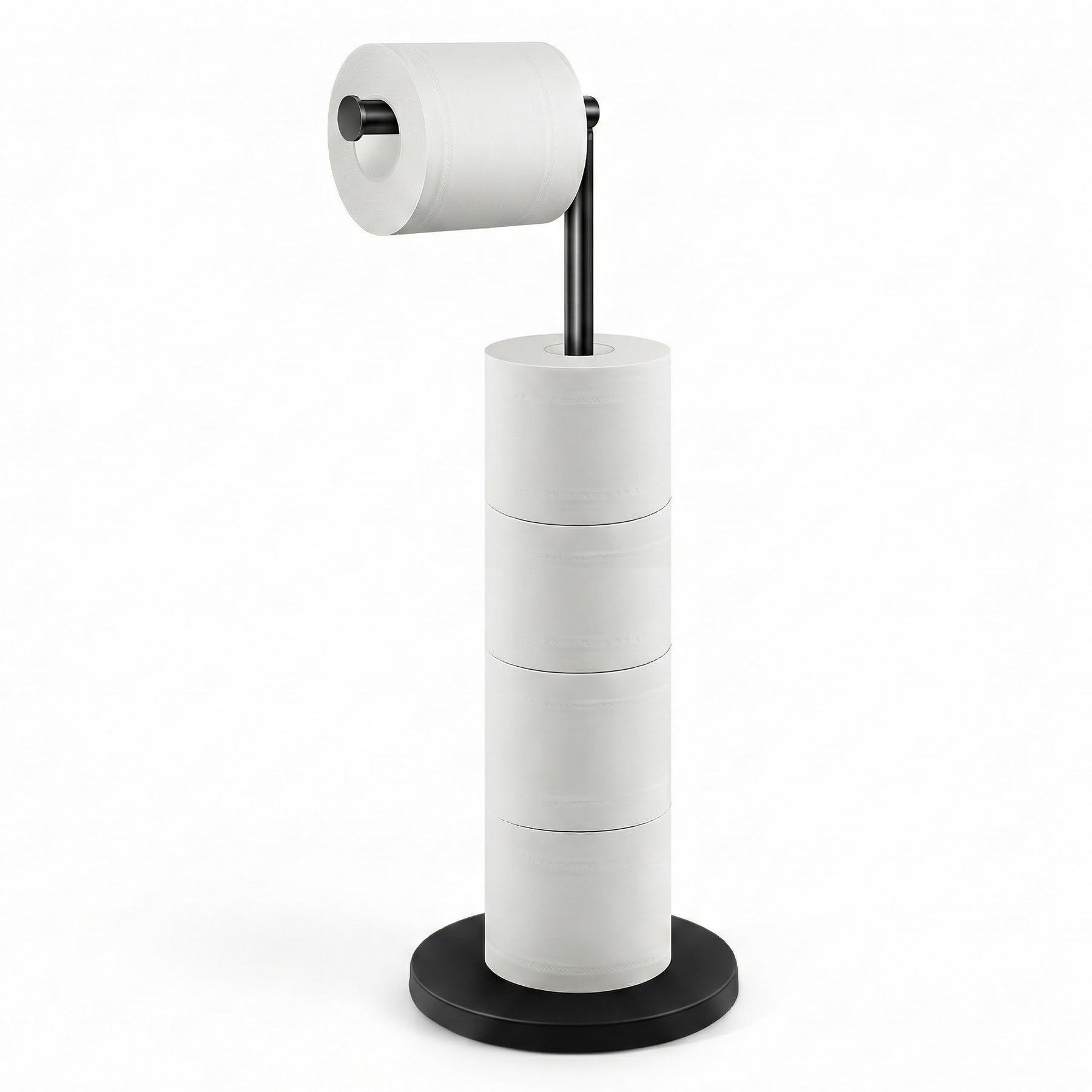 Cesun Free Standing Toilet Paper Holder Stand with Weighted Base, Black — Amazon image 9