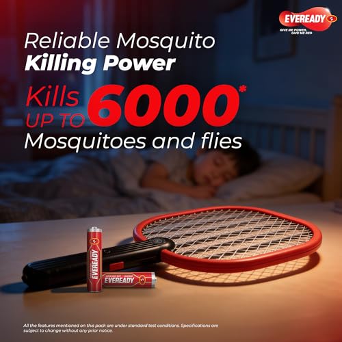 Image of Eveready Zap-On-The-Go Mosquito Racquet, 12 Months Warranty, Battery Operated, Free 2xAA Eveready Batteries, Portable & Travel-Friendly, Shockproof Design