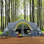 UNP Camping Tent 10-Person-Family Tents, Parties, Music Festival Tent, Big, Easy Up, 5 Large Mesh Windows, Double Layer, 2 Room, Waterproof, Weather Resistant, 18ft x 9ft x78in - Image 3