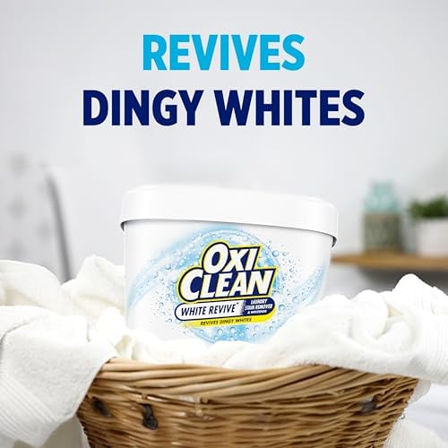 OxiClean White Revive Enzyme Laundry Stain Remover Powder, Effective on Grease, Blood, Wine Stains and More - Colour Safe, Chlorine Bleach-Free, 1.28 kg - 2