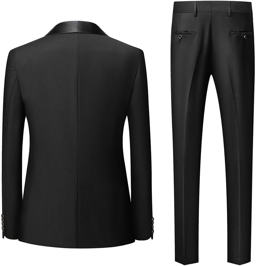 Men's Slim Fit Suit Set for Autumn, Business Casual Wedding Tuxedo