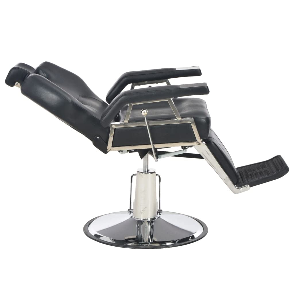 vidaXL Friseurstuhl Herren Stuhl Friseursessel Bedienungsstuhl Friseureinrichtung Salon Stuhl Barbierstuhl Schwarz 72x68x98 cm Kunstleder