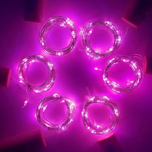 Image of Lexton Cork Light | Bottle Light | Copper String Light | Cork String Light for Home Decor, Birthdays, Party, Diwali (Purple, Pack of 2) Includes Additional 3 Button Cells for Extended Use