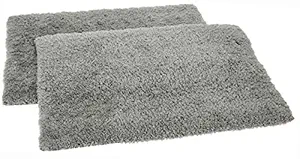 Amazon Brand - Solimo Premium Anti Slip Microfibre Bathmat 60Cm X 40Cm, Pale Grey, Pack of 2, Large Rectangle