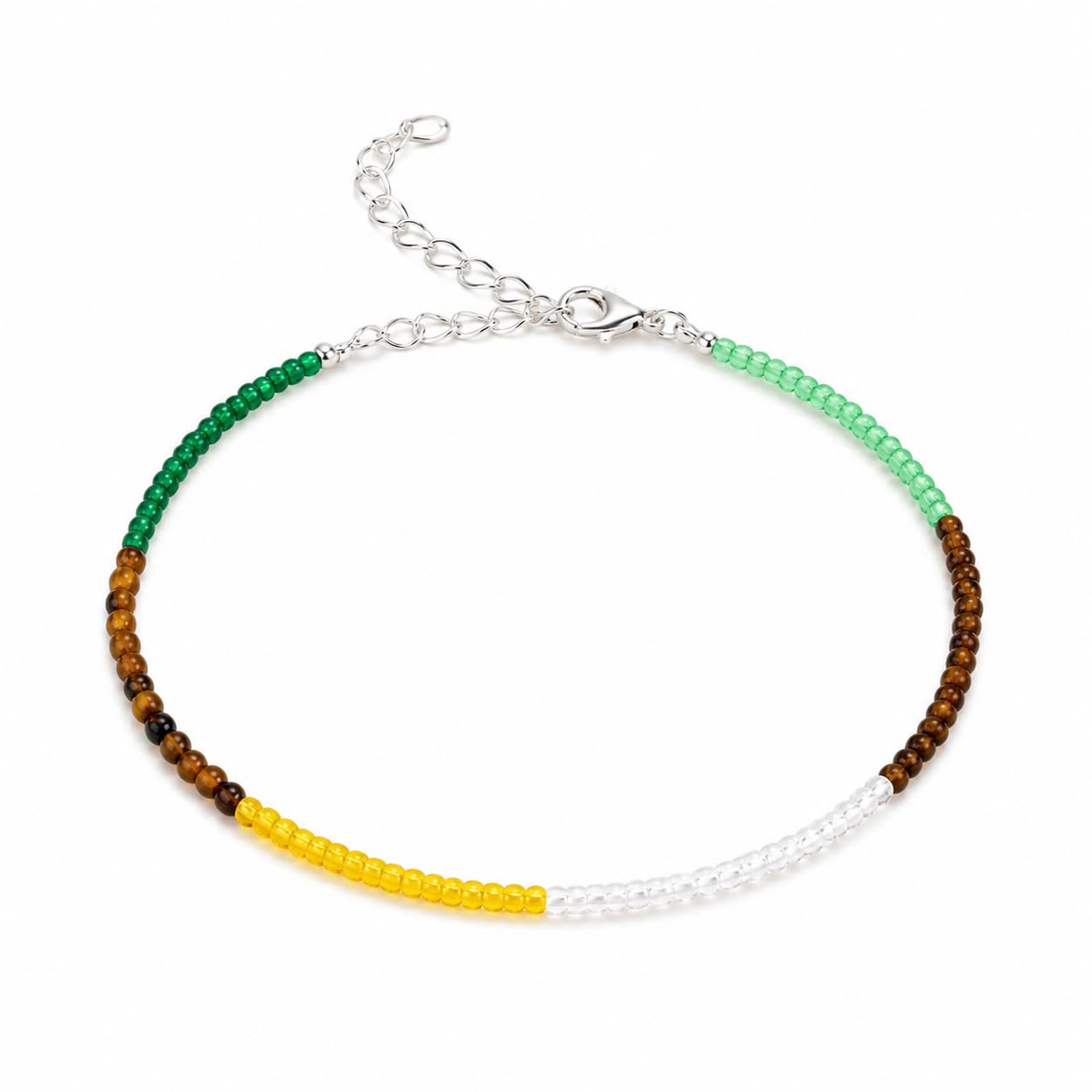 Dhanyog Crystal Foot Bracelet for Women | Natural Beaded Spiritual Jewellery | Adjustable Daily Wear-image-41