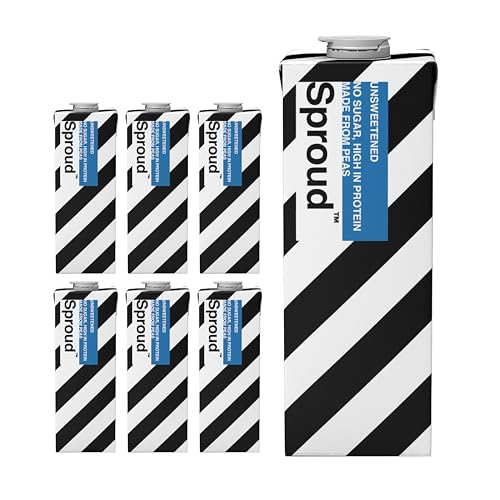 SPROUD - Plant-Based Milk, Zero Sugar, Low Carb, High Protein, Long Life, Powered by Peas, Perfect for Keto and Low Calorie Diets (Unsweetened) (6 x 1L)