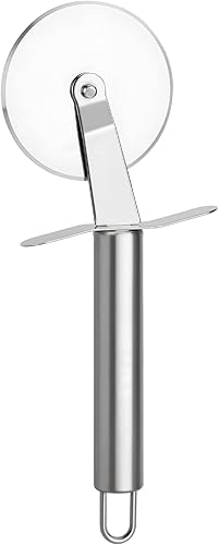 Cortador de pizza, rueda cortadora de pizza de acero inoxidable con protector de dedos, cortador de pizza suave y afilado apto para lavavajillas,
