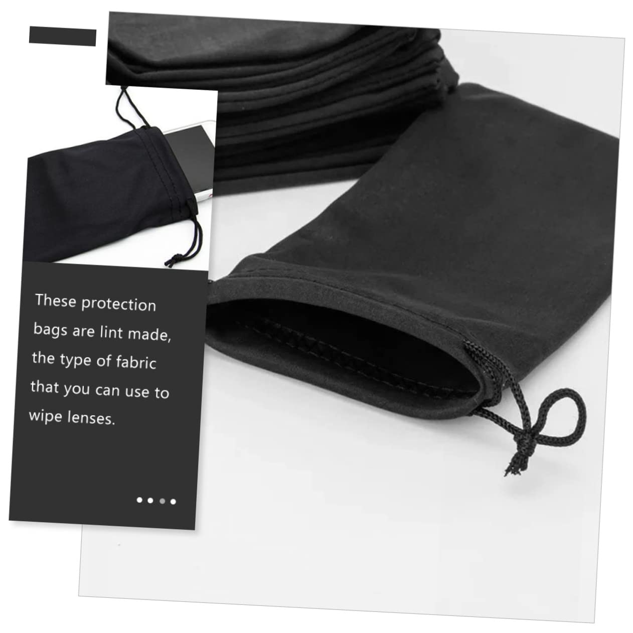 ibasenice Aufbewahrungstasche Für Brillen Skibrille Schutzbrille Weiche Sonnenbrillentasche Taschen Brillentragetasche Aufbewahrungstasche Für Flugbrillen Flanell Schwarz