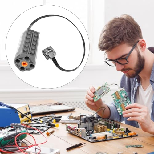 HOTUT M-Motor, 2 Stück Elektrischer Motor für Technologie Serie, Power Function Zubehör Kompatibel mit TechnikZug, für Technik Ferngesteuertes Elektro Baustein (8883)