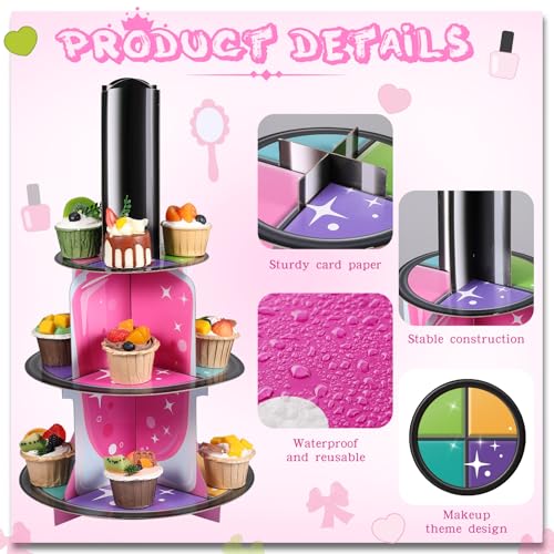 Décor de Fête Spa et Support à Cupcakes Rose pour Éviter un Buffet Encombré - 4