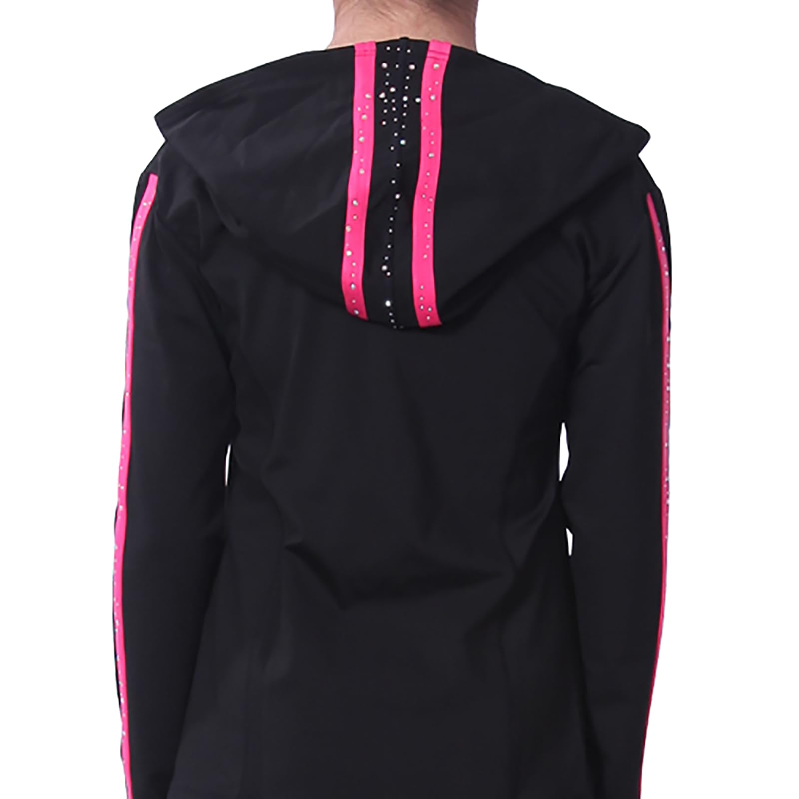 Traje de Entrenamiento de Patinaje Artístico para Mujeres y Niñas Chaquetas con Capucha y Pantalones de Entrenamiento de Patinaje sobre Hielo(Size:XXS,Color:Rosa)