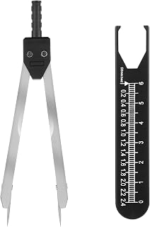 Jeffdad EKG Calipers ECG Calipers Measuring Tool Nursing or Doctor Caliper Divider for Measuring Drafting Electrocardiographs wif Ruler(Black)