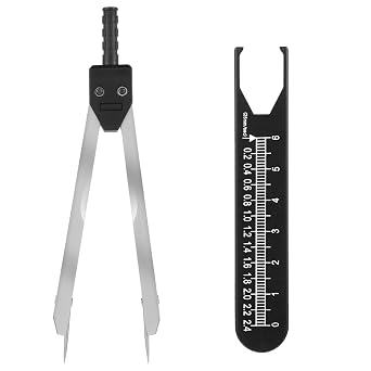Jeffdad EKG Calipers ECG Calipers Measuring Tool Nursing or Doctor Caliper Divider for Measuring Drafting Electrocardiographs wif RulerBlack