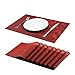 JJ JUJIN 8er Set Platzsets Abwaschbar rutschfest Vinyl PVC hitzebeständigen Tischsets für Küchentisch 30 * 45cm Rot
