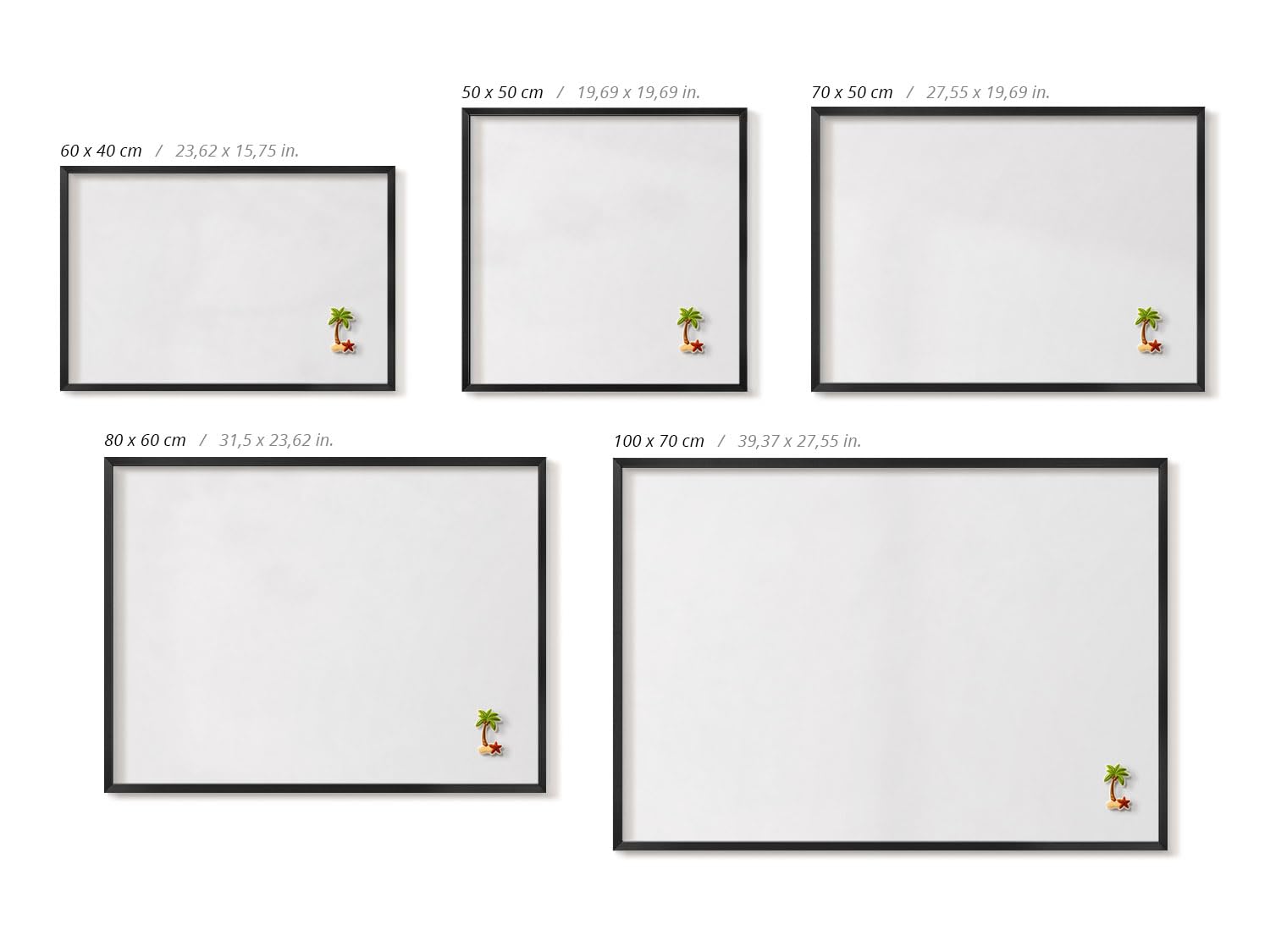 Tulup Bacheca Magnetica 50x50 cm – Design – Decorazione da Parete – – Accessorio d’Arredo per Interni – Scrivania Creativa – Mood Board –Farbe: weiß