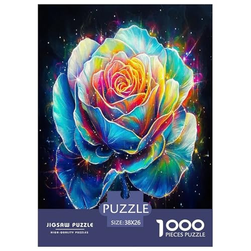 1000 Piezas Rosa Puzzle Juego De Habilidad Decoración Familiar Flores Rompecabezas Imposible Juguete EduGatoivo para Adultos Y Niños 38x26cm/1000pcs