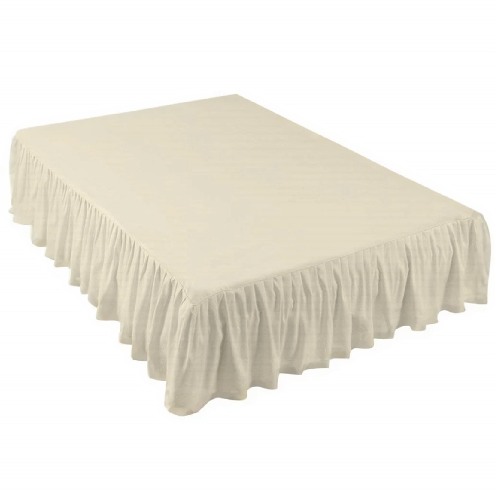 Jupe de lit Queen Size 80x60 volants cache sommier beige sans rides