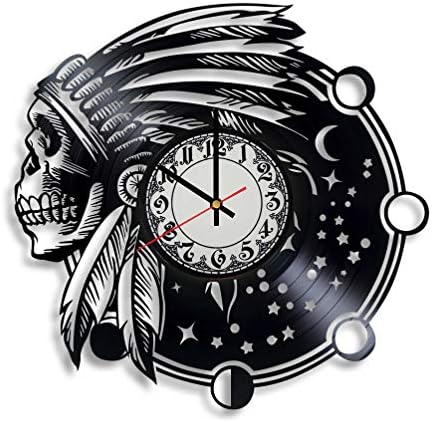 Tribal Nursery Vinyl Wall Clock, Indian Ornament, American History Decor, Teepee Accessories, American Native Pride