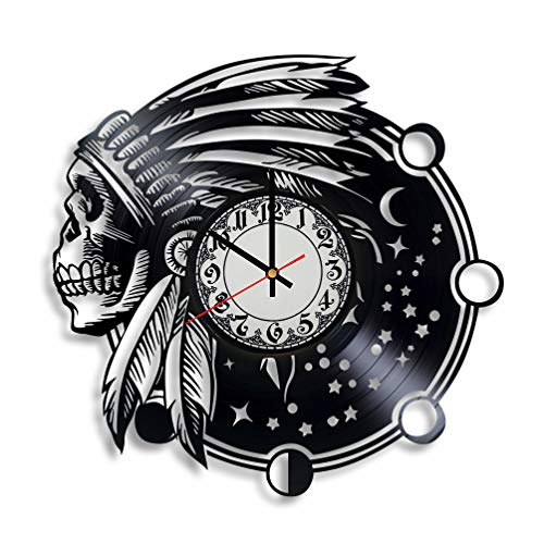 Tribal Nursery Vinyl Wall Clock, Indian Ornament, American History Decor, Teepee Accessories, American Native Pride #TOP19