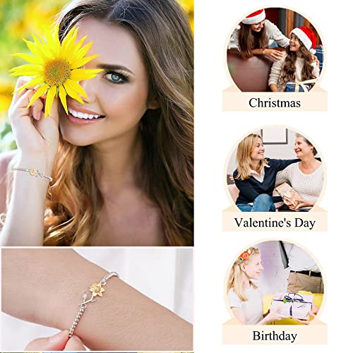 Tarsus Sunflower Gifts for Women Teen Girls, Sunflower Bracelets for Women 6