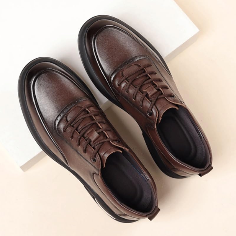 Men's Business Wingtip Lace Up Dress Shoes Formal Business Casual Oxford Trendy Plaid Upper Tuxedo Shoes for Men4