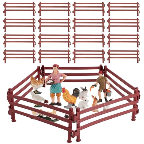 Valla de caballo, juguete para cercas de caballo, 40 unidades, accesorios para cercas de granja, juguete para cerca, mini caballo, cerca, juguete para granero