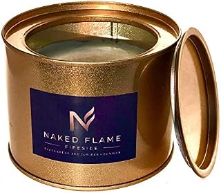Naked Flame Fireside, Candles for Home, Soy Candle, Vanilla Scented Candle with Black
